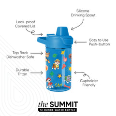Summit Kids Plastic Water Bottle with Simple Flip Straw Lid
