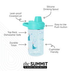 Summit Kids Plastic Water Bottle with Simple Flip Straw Lid