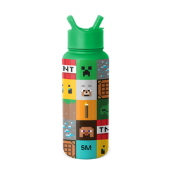 Minecraft Summit Water Bottle with Straw Lid