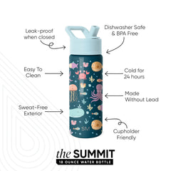 Summit Kids Water Bottle with Straw Lid