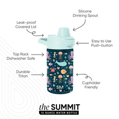 Summit Kids Plastic Water Bottle with Simple Flip Straw Lid